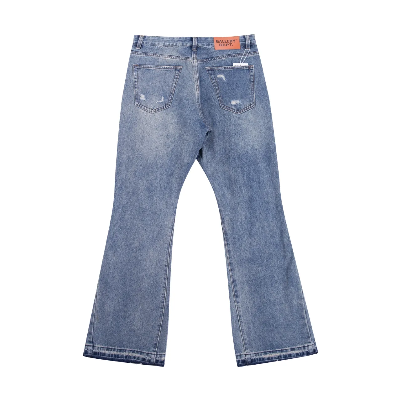 670#Gallery Dept New style ripped patch tassel blue washed jeans bootcut trousers high street trendy pants casual versatile trousers washed blue S~XL P260